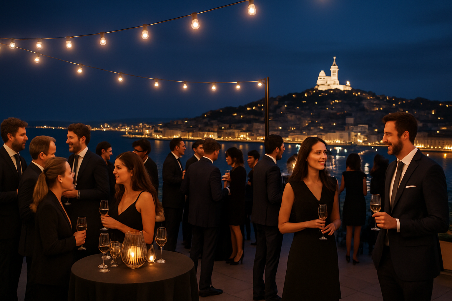 Soirée d'entreprise en rooftop à Marseille avec vue panoramique
